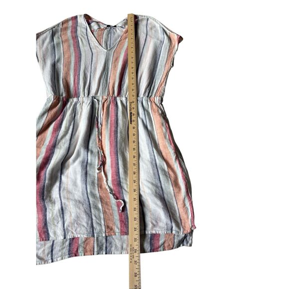 RAILS  Wren Linen Dress Cover Up  size S Marrakesh Pink Orange Blue Stripe Beach - Picture 6 of 10